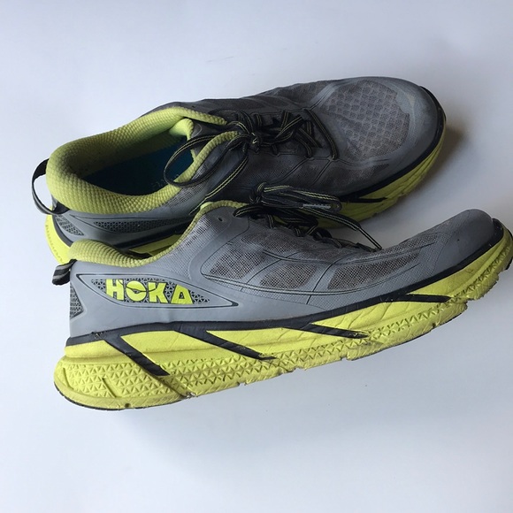 Hoka One One Other - Hoka one gray green Clifton 3 running sneakers 12